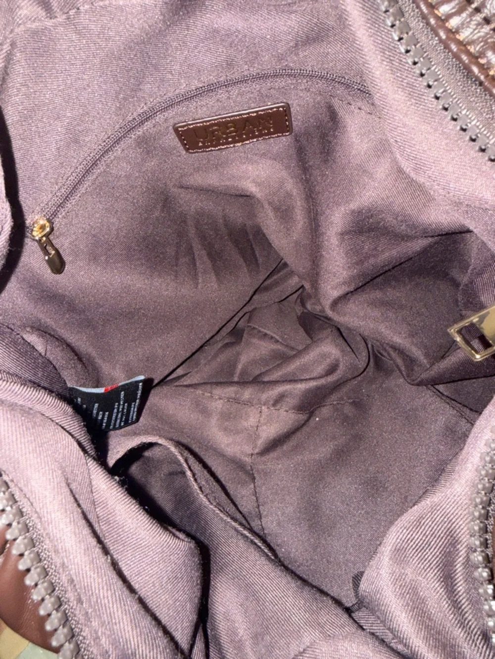 Urban Expressions Brown Quilted Hobo Bag FALL PURSE EUC